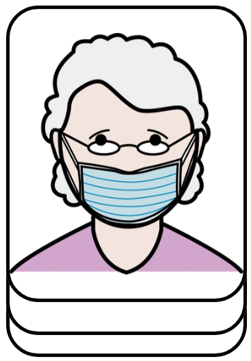 elderly woman with mask